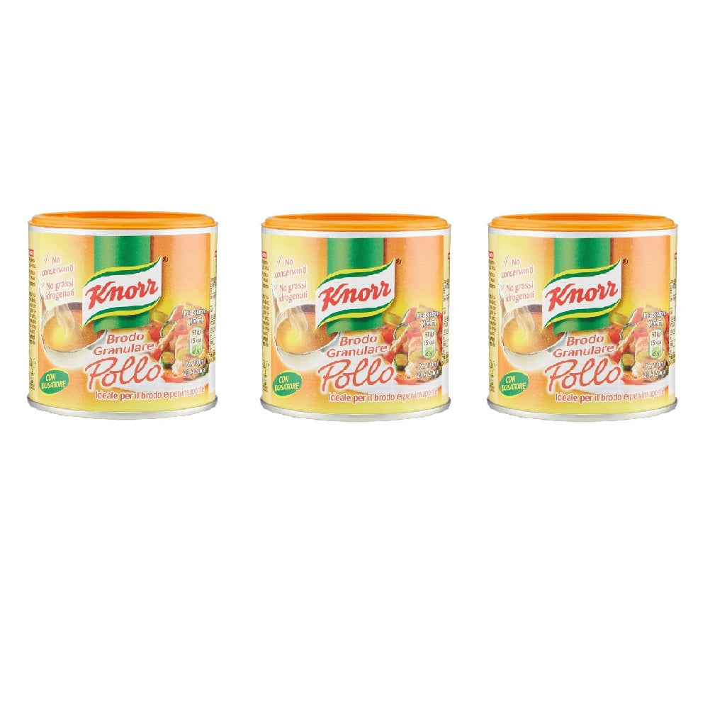 Knorr Brodo Granulare Pollo Nuova Ricetta Chicken Granulated Broth 3x1 –  Italian Gourmet UK