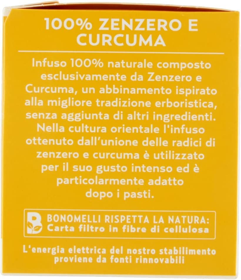 Bonomelli Infusi Erboristici Zenzero e Curcuma Infusion with Ginger an –  Italian Gourmet UK