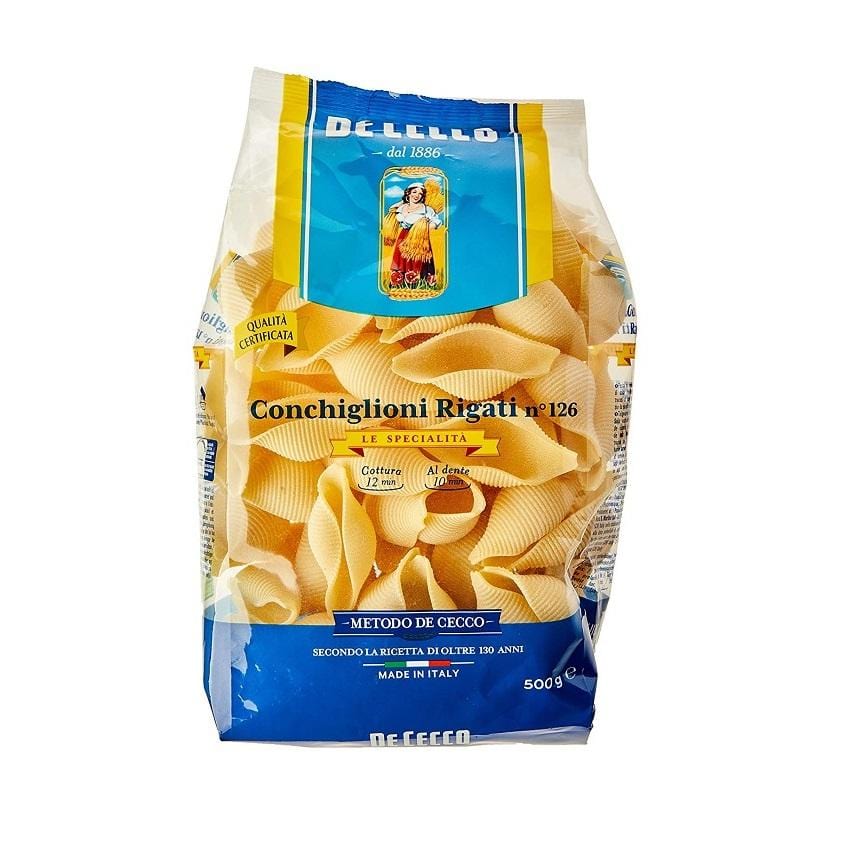 De Cecco Pasta Conchiglie Rigate, 500g : : Grocery & Gourmet Foods