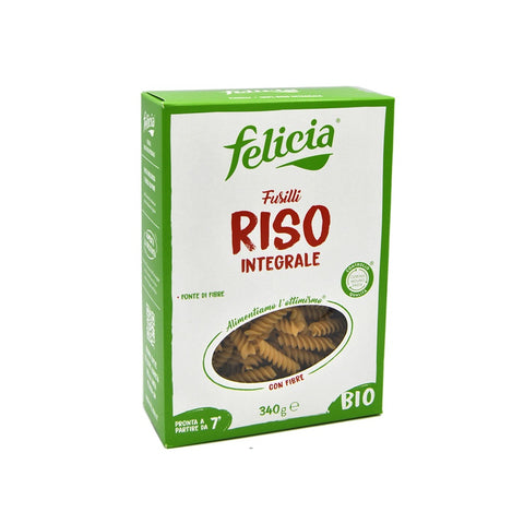 3x Felicia Fusilli di riso integrale 100% brown rice pasta 340g