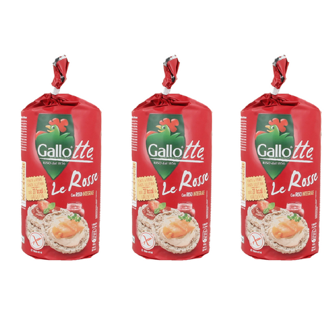 3x Gallo Gallotte Le Rosse biscuits with brown rice 100gr