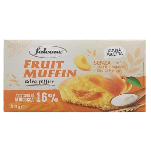 3x Falcone Fruit Muffin Albicocca Muffins with apricot filling 200gr