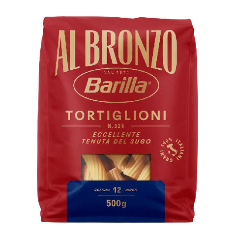 Barilla Tortiglioni al Bronzo Bronze Drawn Pasta 500gr