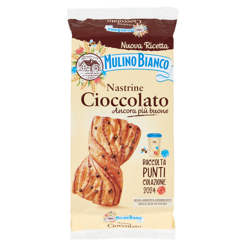 Mulino Bianco Nastrine Cioccolato biscuit cake with a delicate pear flavor, sweet snack for in between 240g