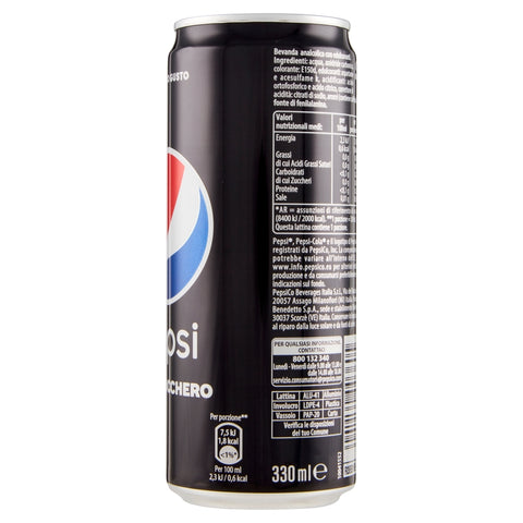 Pepsi Cola Max Gusto Zero Zucchero soft drink sugar-free 330ml disposable cans