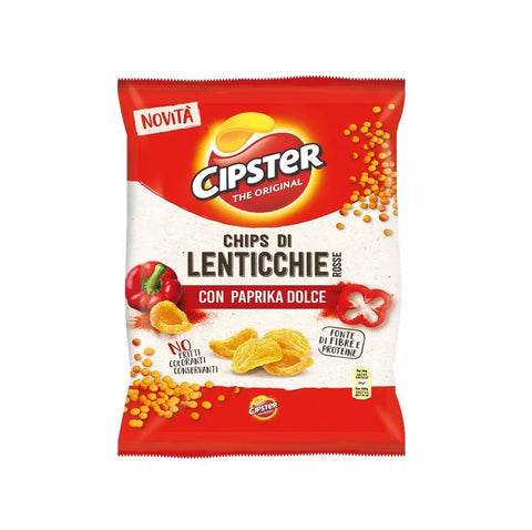 4x Cipster Chips Di Lenticchie Con Paprika Dolce Lentil Chips With Sweet Paprika 80gr