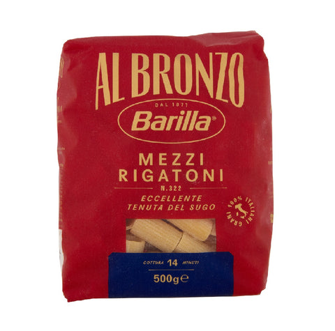 Barilla Mezzi Rigatoni al Bronzo Bronze Drawn Pasta 500gr