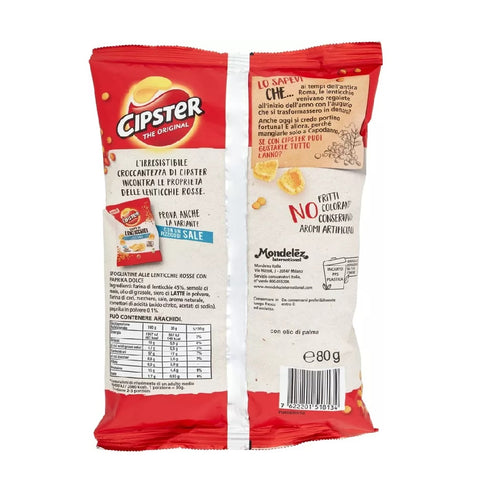 4x Cipster Chips Di Lenticchie Con Paprika Dolce Lentil Chips With Sweet Paprika 80gr