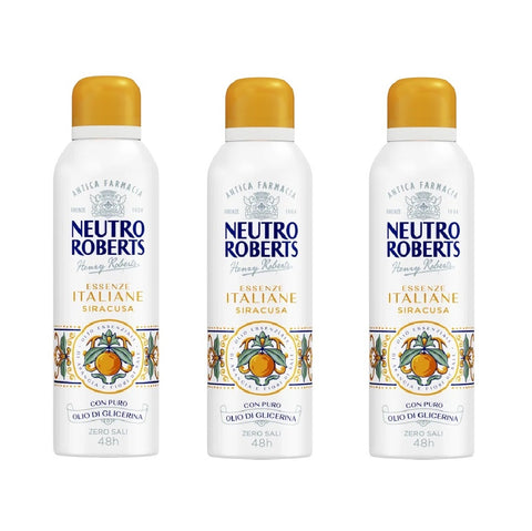 3x Neutro Roberts Essenze italiane SIRACUSA deodorant spray 200ml