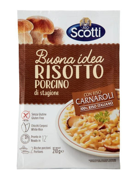 Riso Scotti risotto pronto Porcino di stagione ready-made risotto with porcini mushrooms 210g