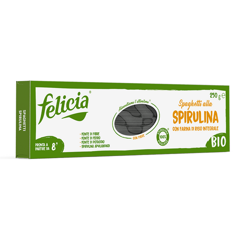 3x Felicia Spaghetti alla spirulina Organic Pasta with Wholegrain Rice Flour 250g