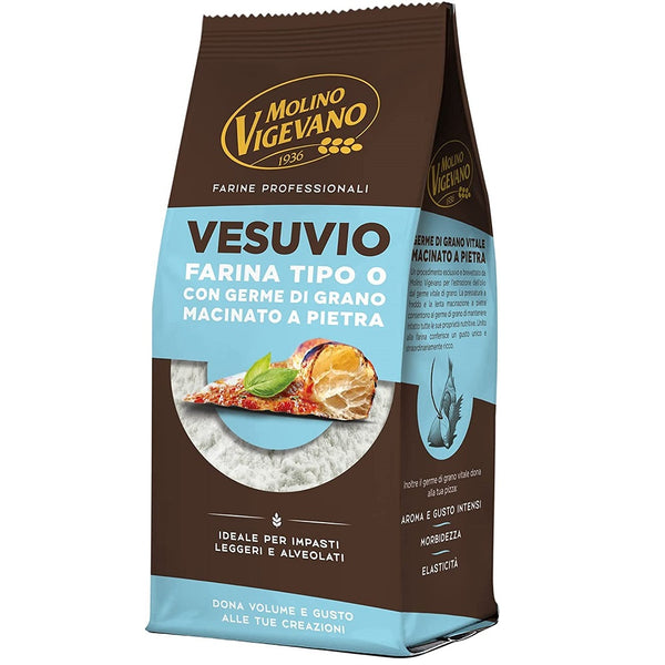 Molino Vigevano Farina type 0 flour, Vesuvio for pizza 500g – Italian  Gourmet UK