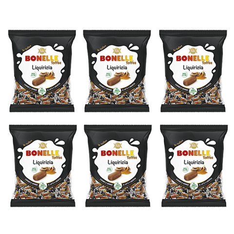 Fida sweet 6x150g Bonelle Toffee Liquirizia Soft candies with liquorice 150g 8006150001197