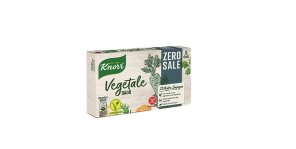 Knorr Dado Vegetale Zero Sale Soup Cubes Zero Salt 8 Cubes 72g – Italian  Gourmet UK