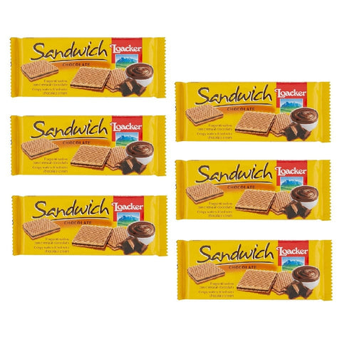 Loacker Wafer 6x75g Loacker Wafers Sandwich Cioccolato Waffle Chocolate 75g 8000380005567