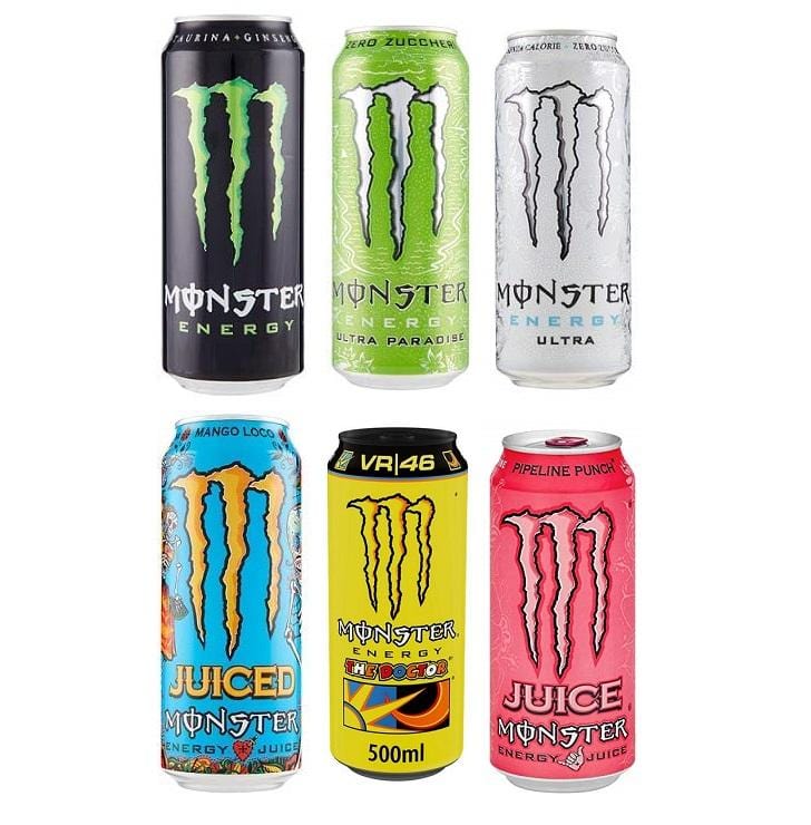 Testpack Monster Energy sport soft drink 6 different flavors (6 x 500ml)